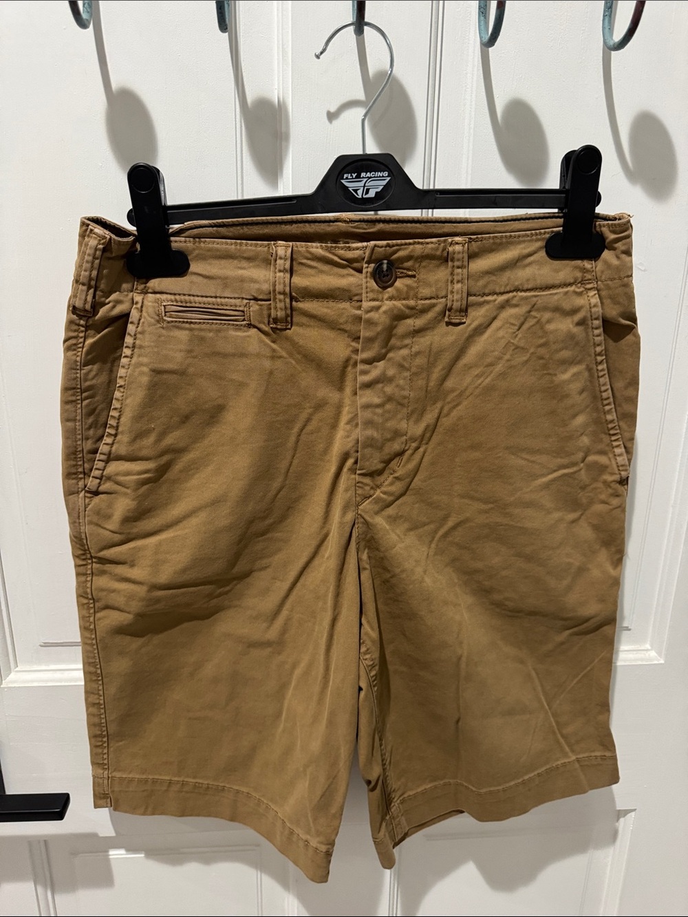 American Eagle Outfitters Tan Flat-Front Chino Shorts